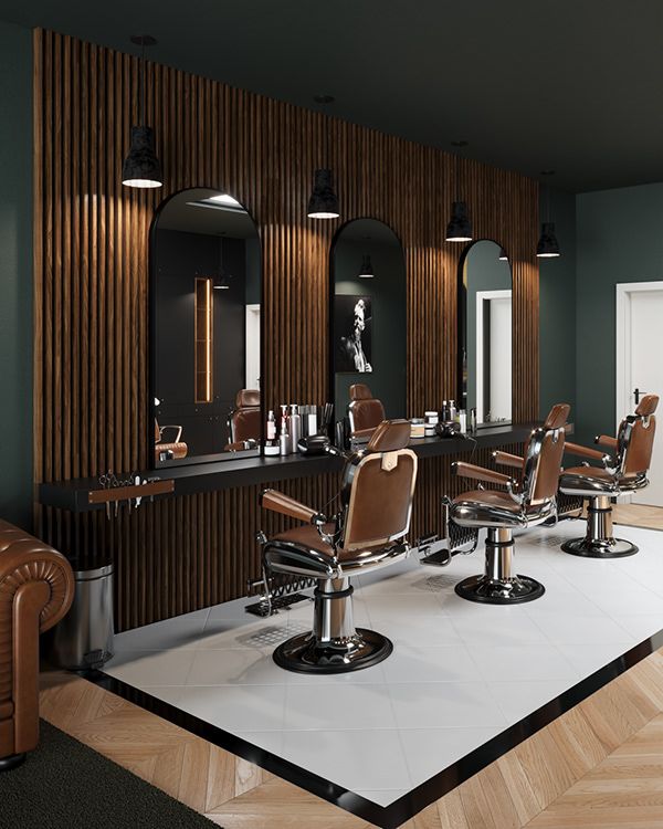 Modern Gents Salon with Moroccan Bath For Sale