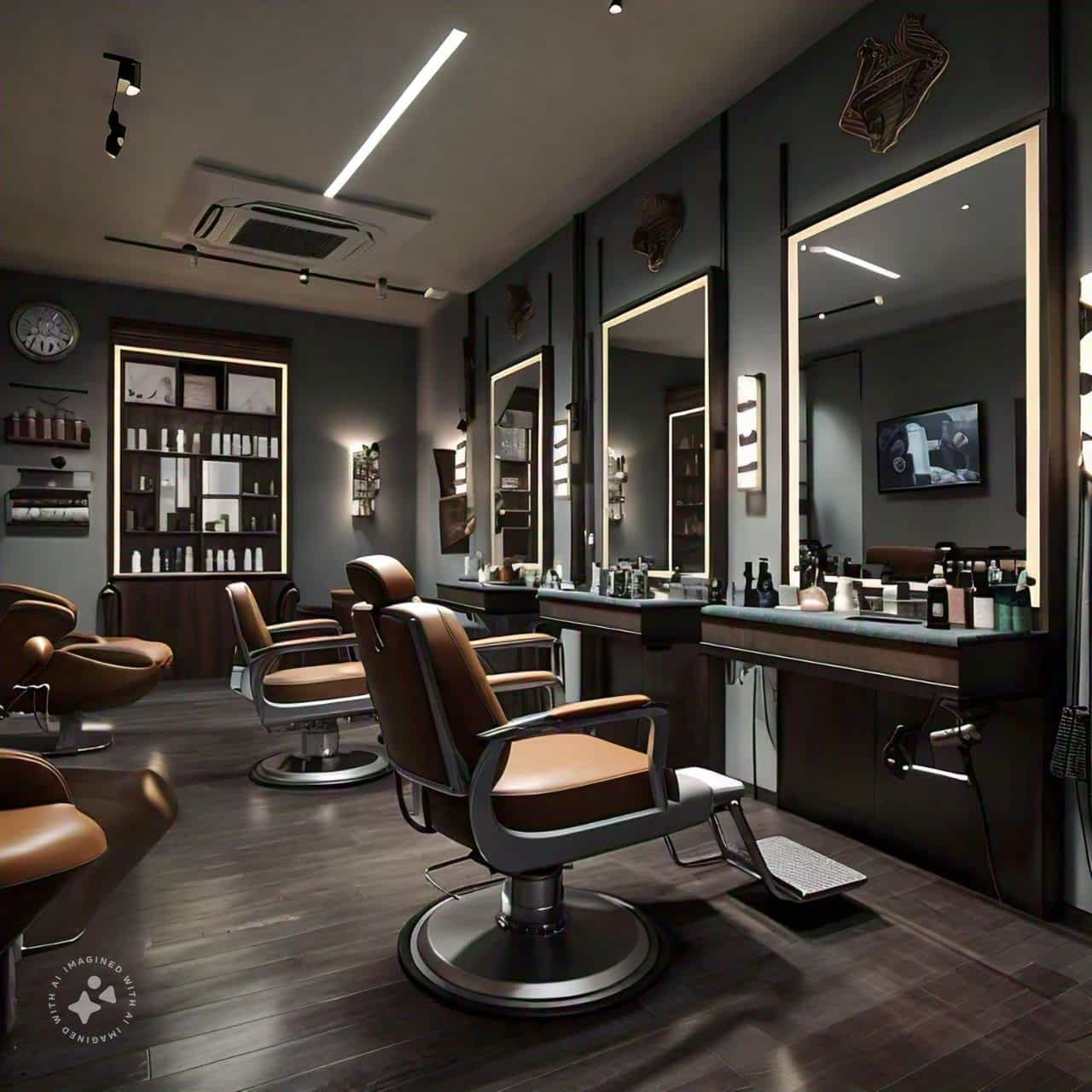 Luxury Men Barber Shop With Moroccan Bathroom For Sale