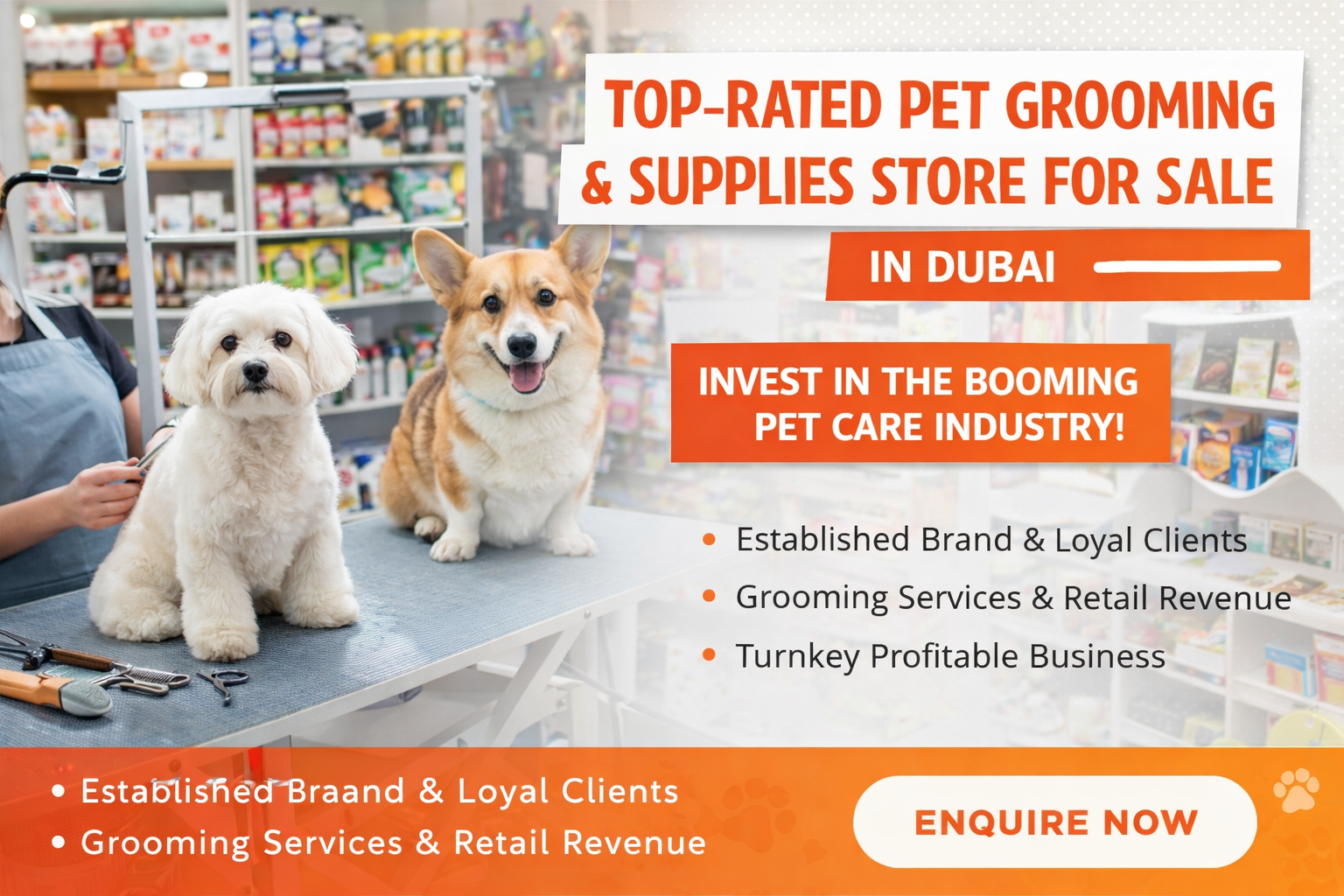 Top Rated Pets Grooming and Pet Supplies Store For Sale